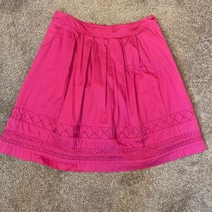 Ladies Lilly Pulitzer Skirt. Hot Pink. Size 8. Cotton Lined. Side Pockets. 21”L